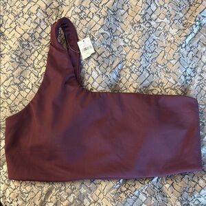 Aerie maroon Asymmetrical Top NWT